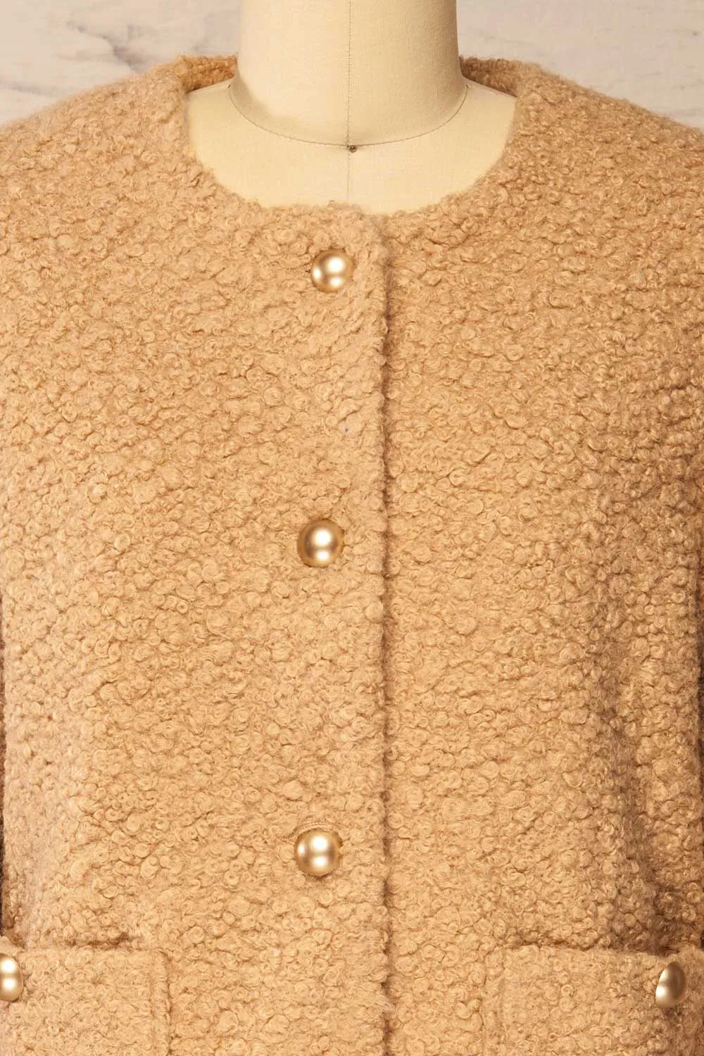 Bryansk | Beige Curly Knit Jacket