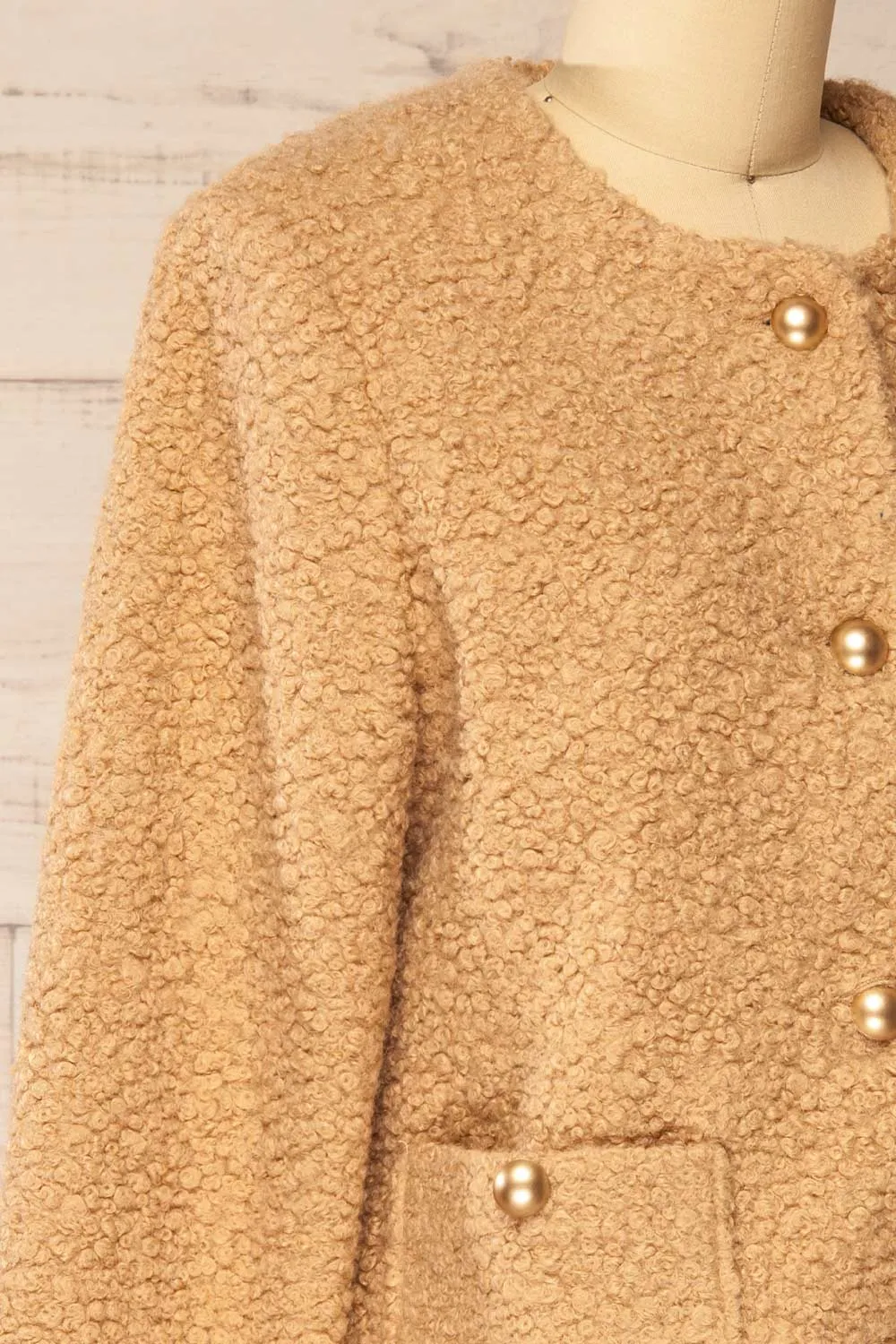 Bryansk | Beige Curly Knit Jacket