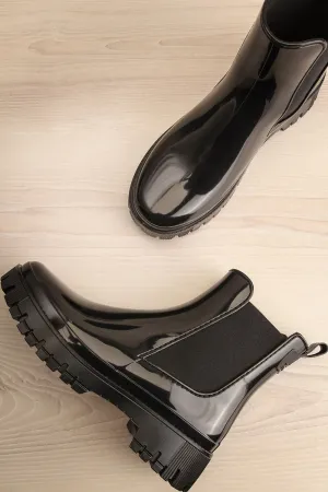 Bukavu Black | Round-Toe Ankle Rain Boots