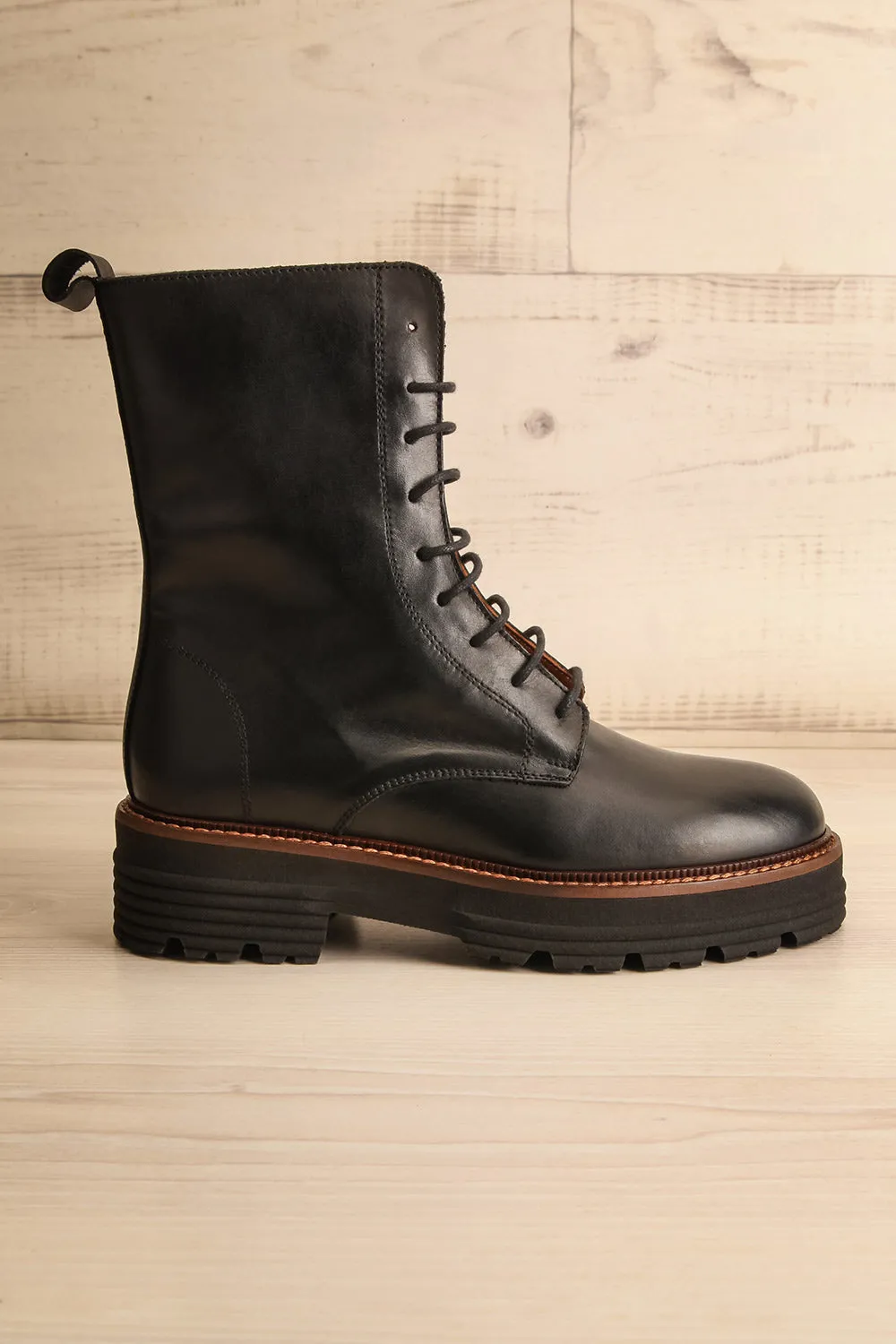 Bunker | Black Lace-Up Boots