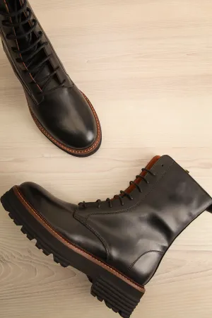 Bunker | Black Lace-Up Boots