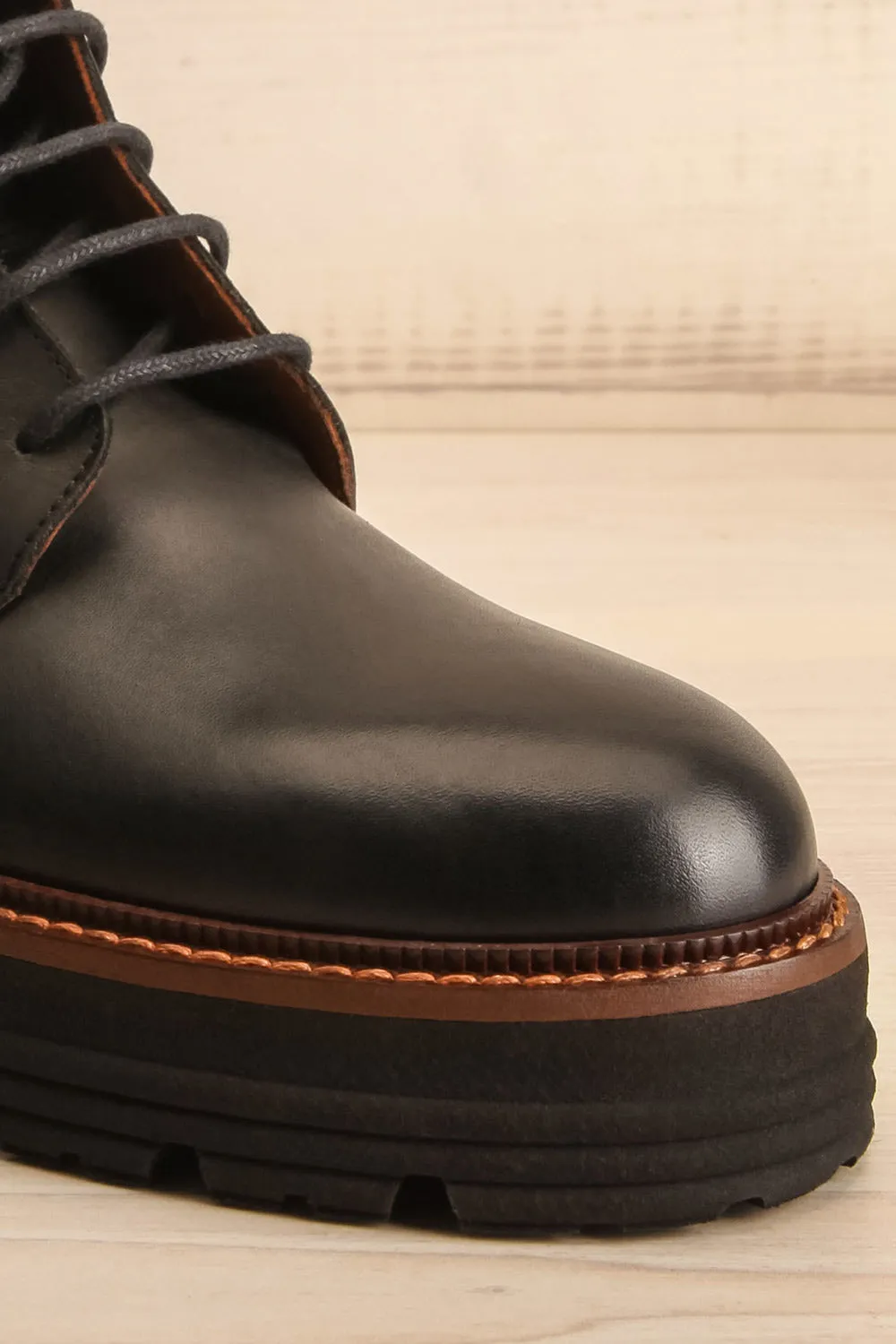 Bunker | Black Lace-Up Boots