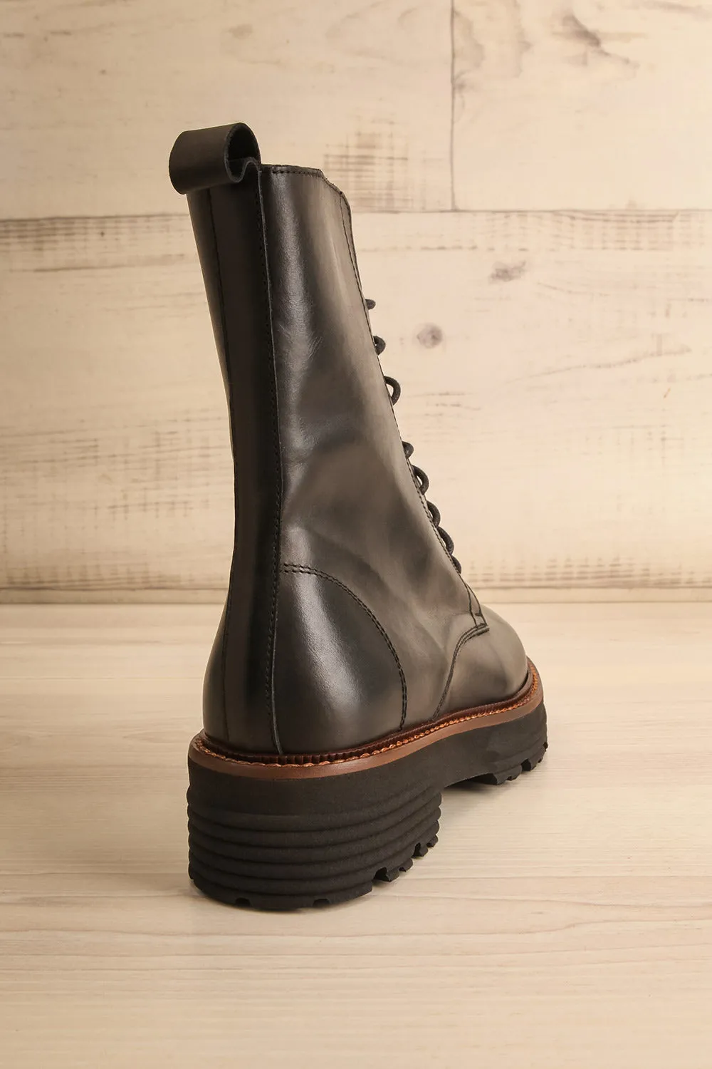 Bunker | Black Lace-Up Boots
