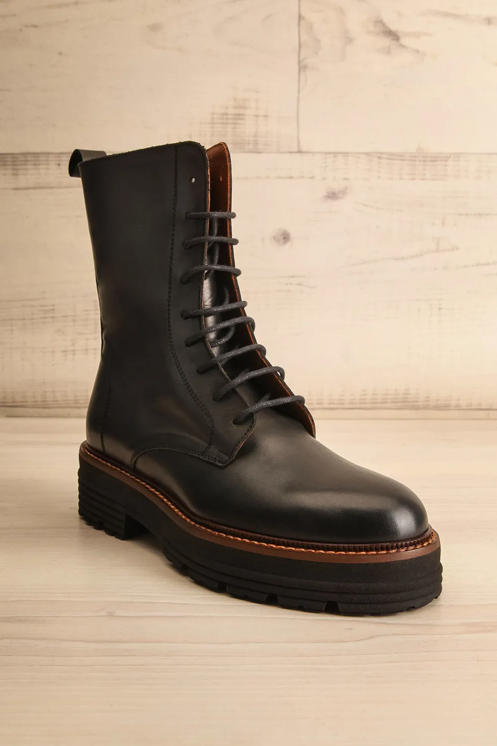 Bunker | Black Lace-Up Boots