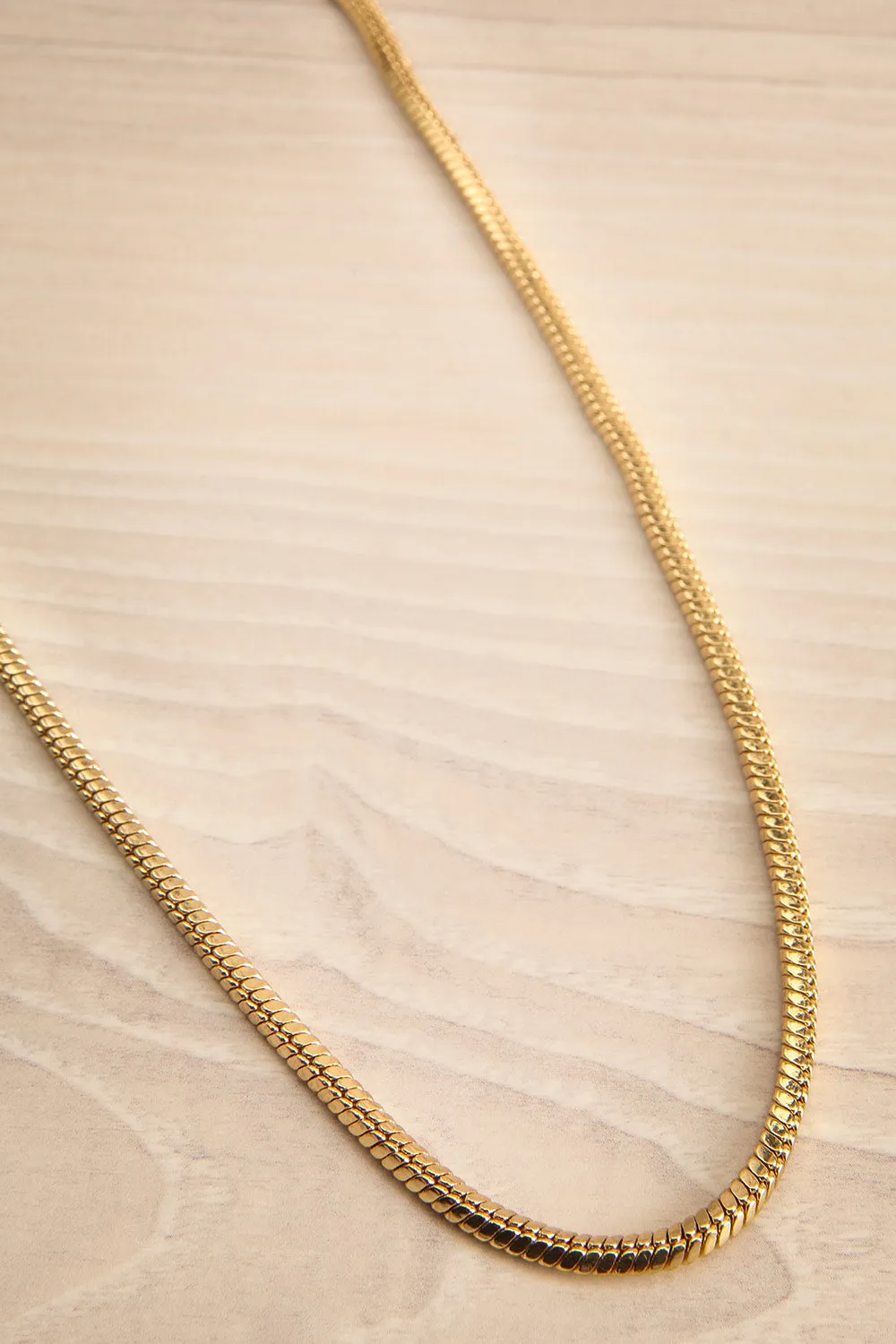 Buslem Gold | Square Snake Chain Necklace