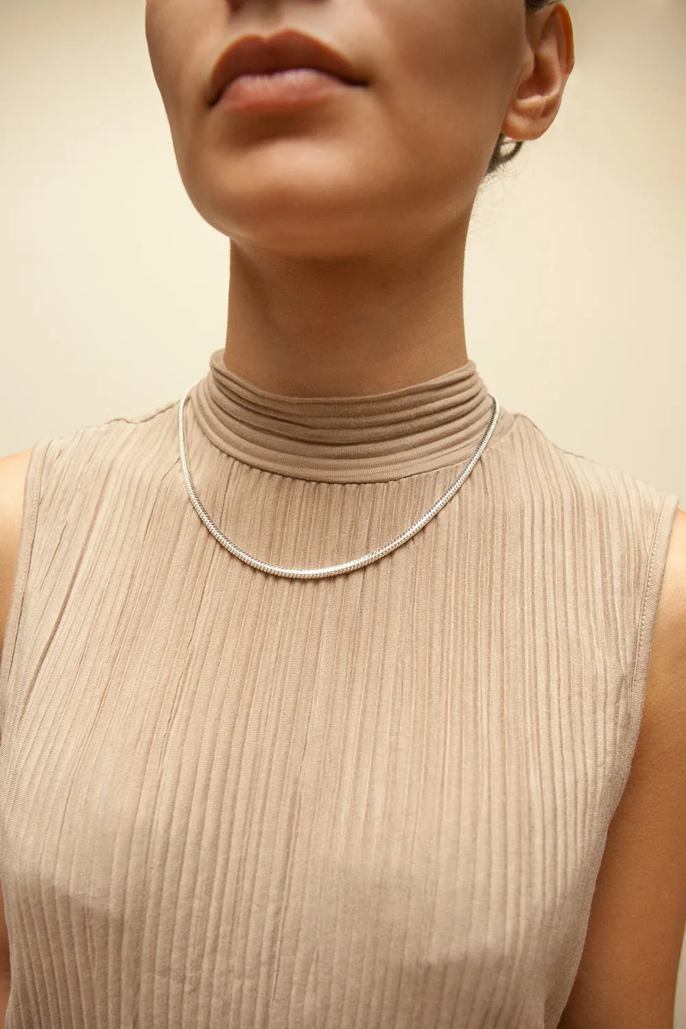 Buslem Gold | Square Snake Chain Necklace