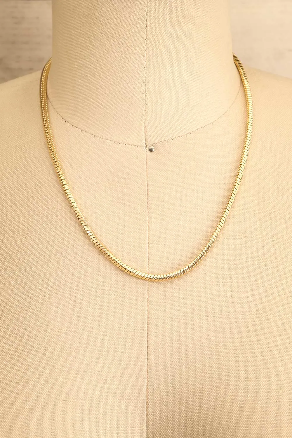 Buslem Gold | Square Snake Chain Necklace