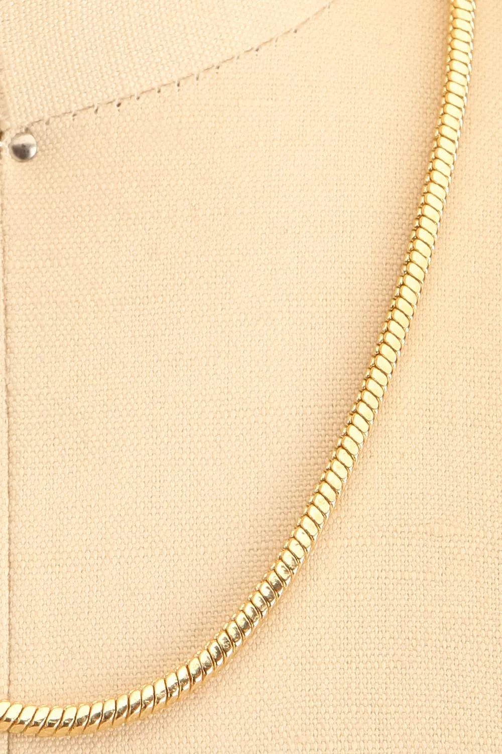 Buslem Gold | Square Snake Chain Necklace