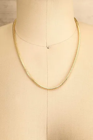 Buslem Gold | Square Snake Chain Necklace