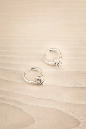 Cabrera Silver | Chunky Hoops w/ Organic Pendant