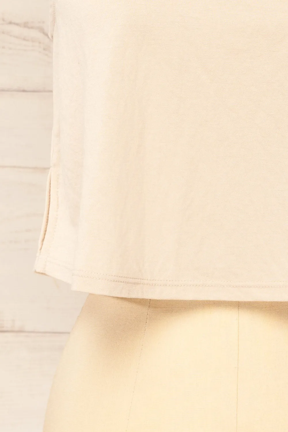 Calabar Beige | Boxy Tank Top w/ Small Slits