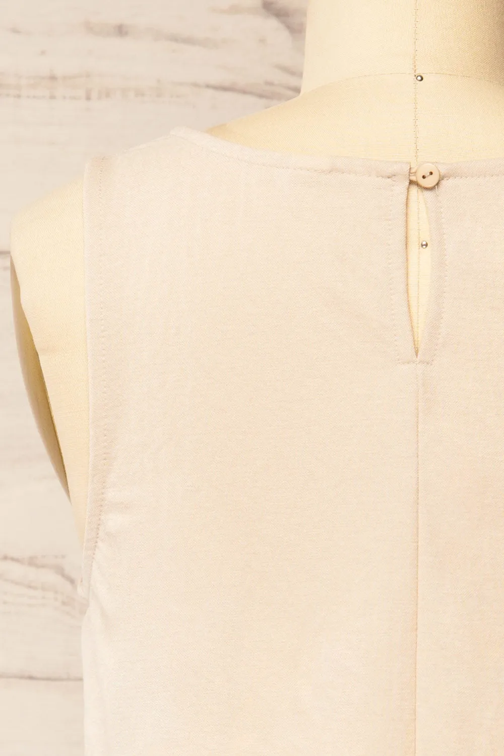 Calabar Beige | Boxy Tank Top w/ Small Slits