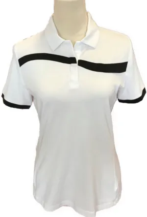 Callaway Women's White  Golf Polo with Athletic Stripe Across Chest Size M MSP$70