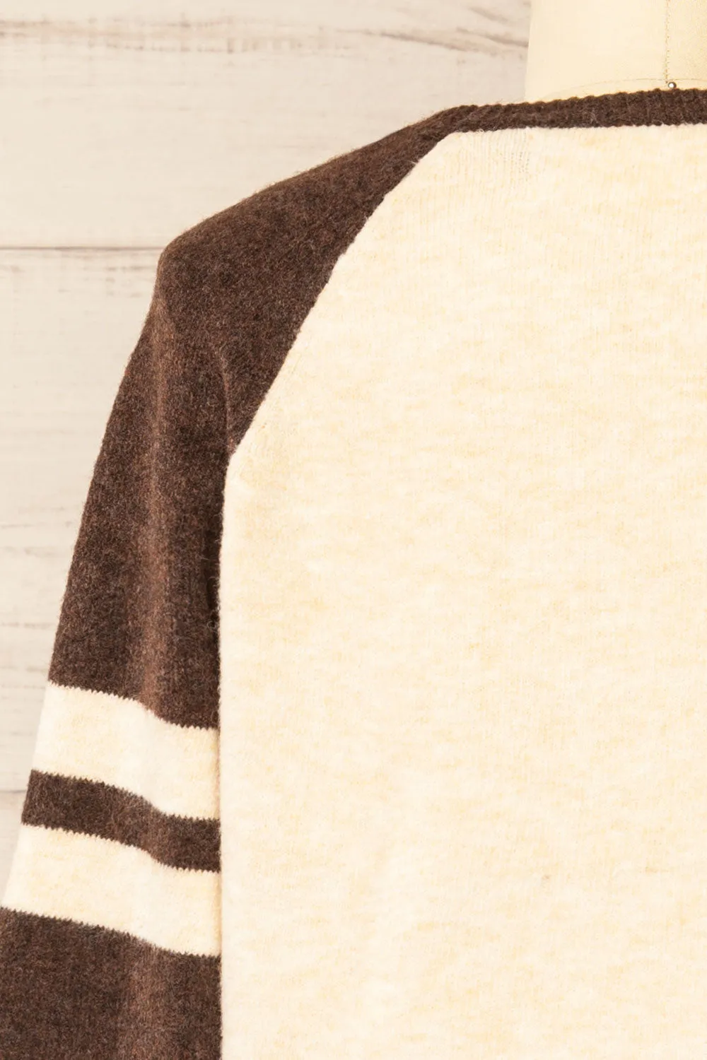 Callista | Fuzzy Brown & Beige Sweater
