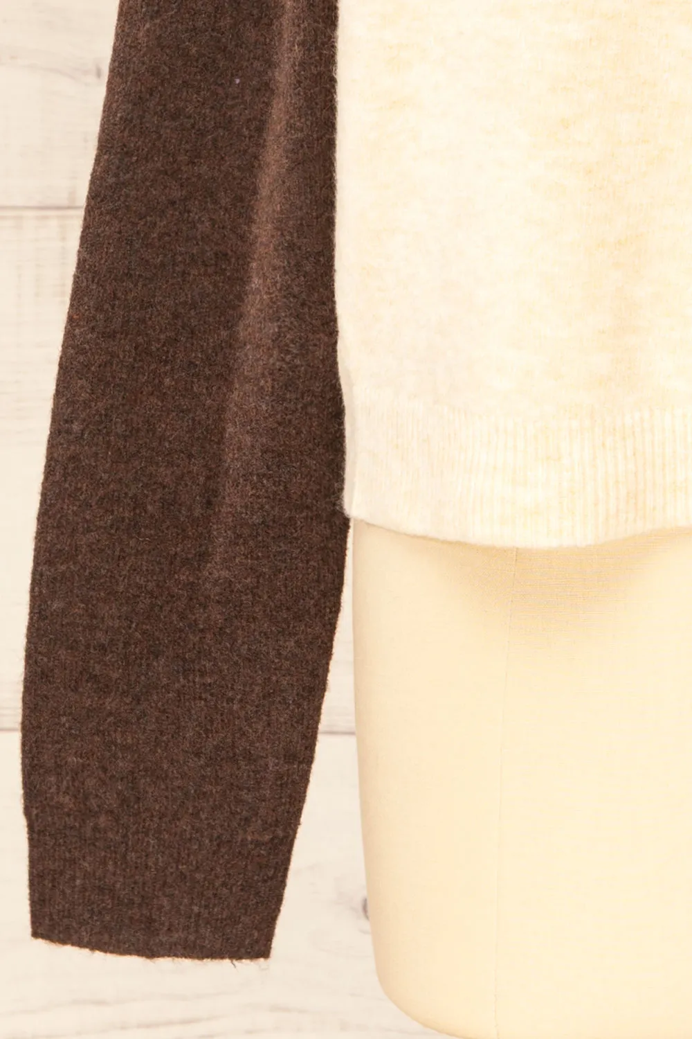 Callista | Fuzzy Brown & Beige Sweater