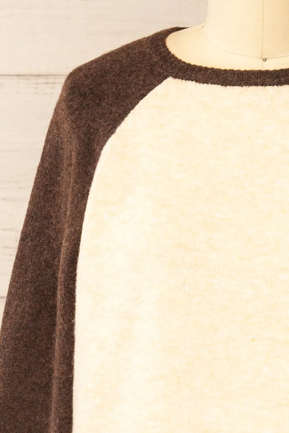 Callista | Fuzzy Brown & Beige Sweater