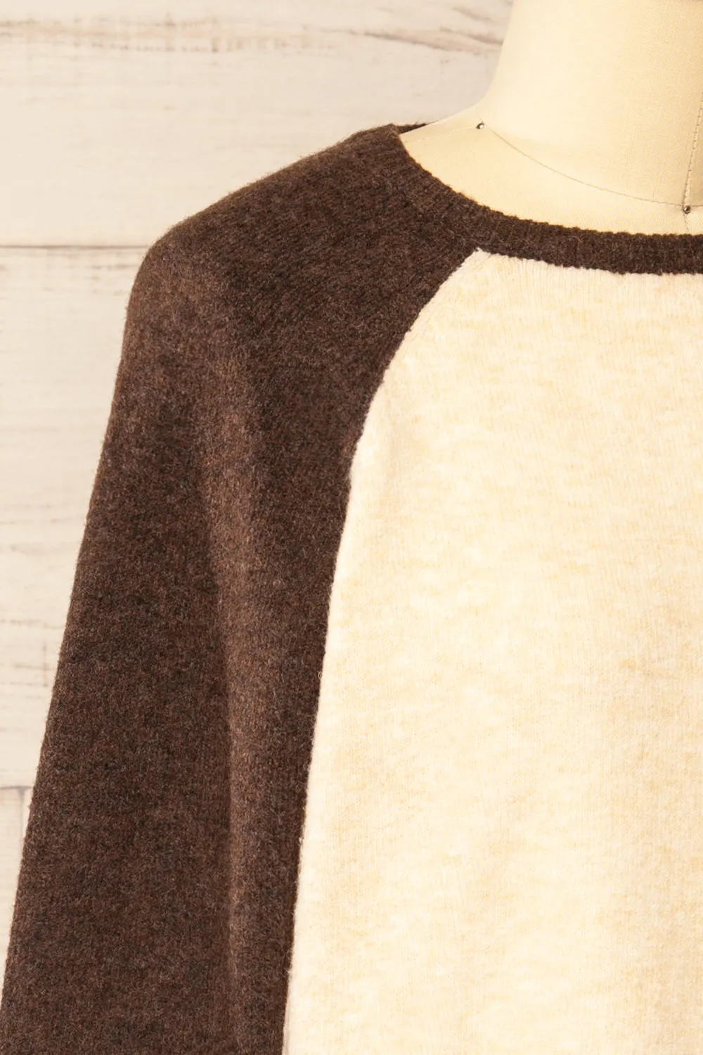 Callista | Fuzzy Brown & Beige Sweater