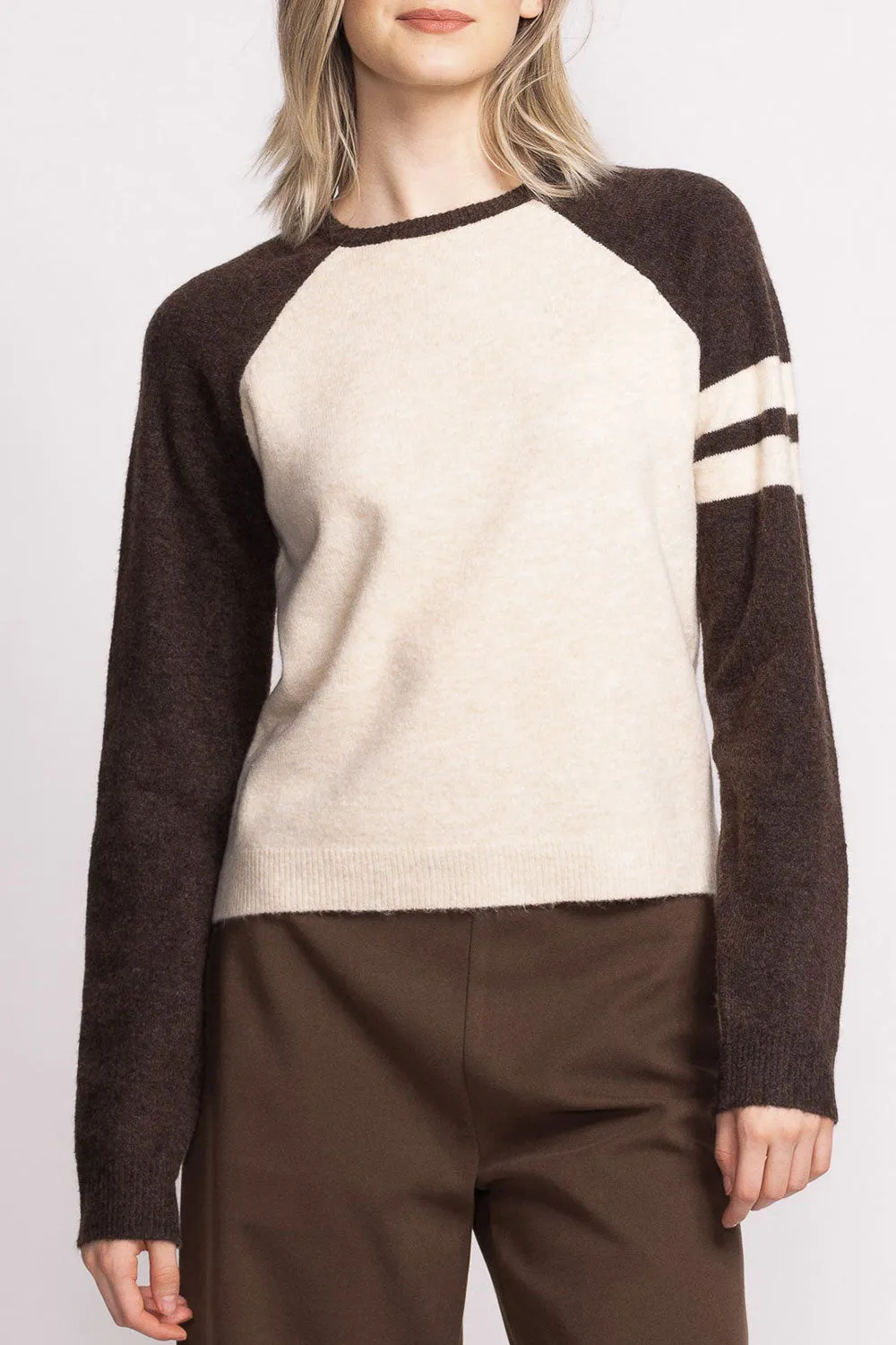 Callista | Fuzzy Brown & Beige Sweater
