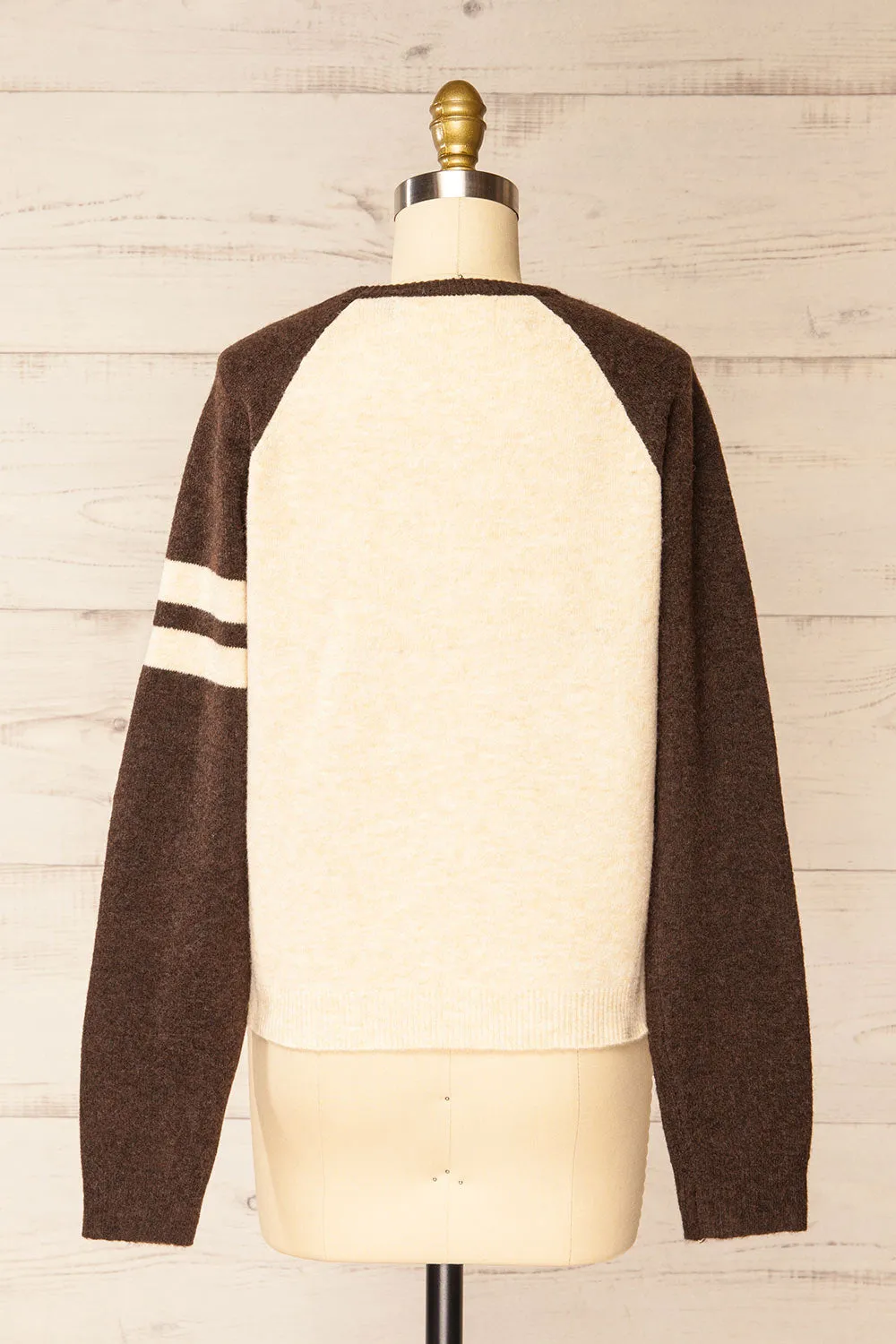 Callista | Fuzzy Brown & Beige Sweater