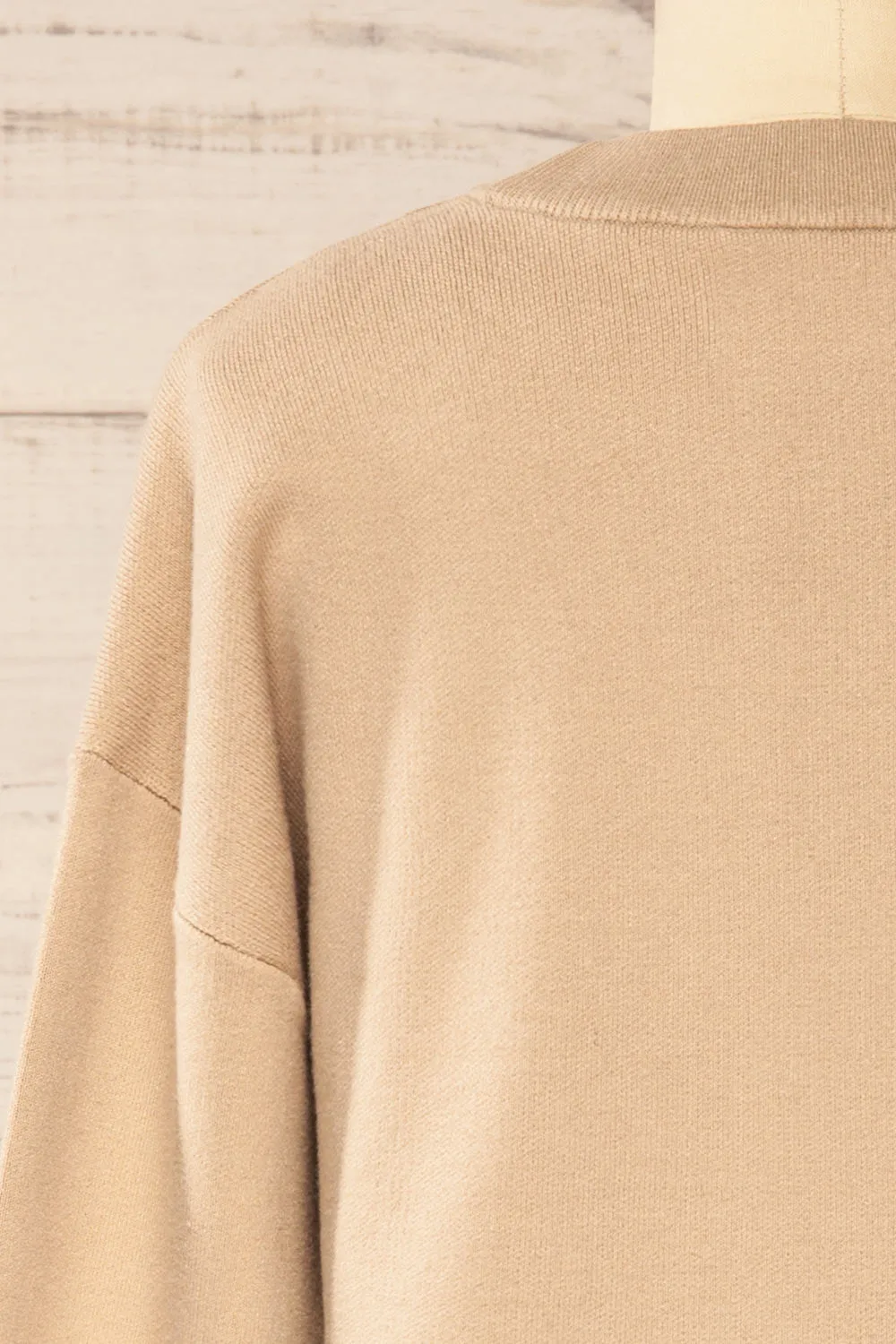 Calye Taupe | Oversized Short Sweater