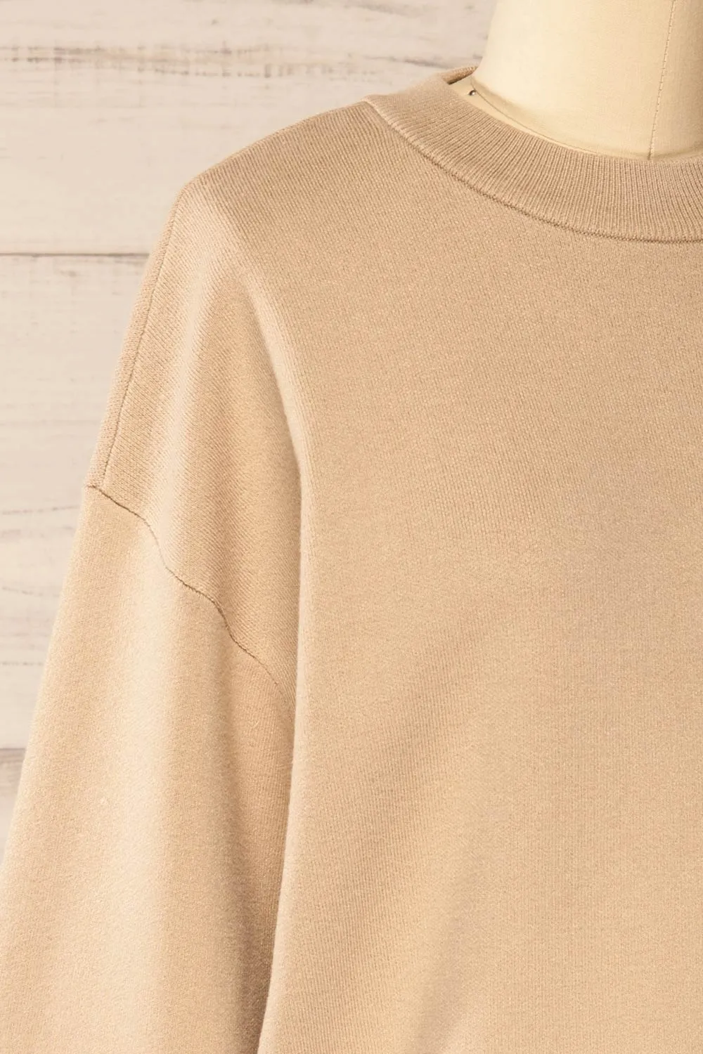 Calye Taupe | Oversized Short Sweater