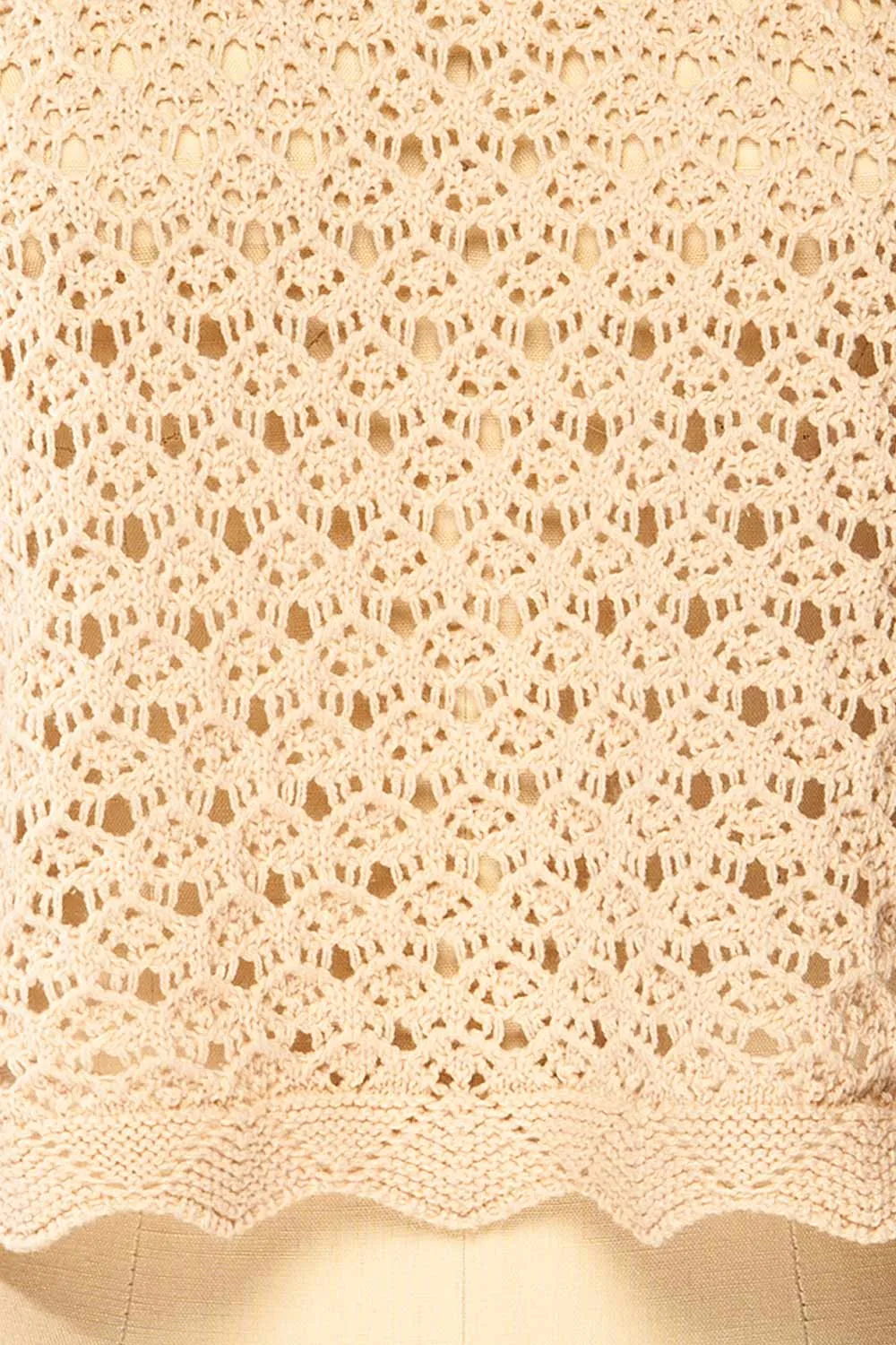 Canterbury | Beige Crochet Cropped Top