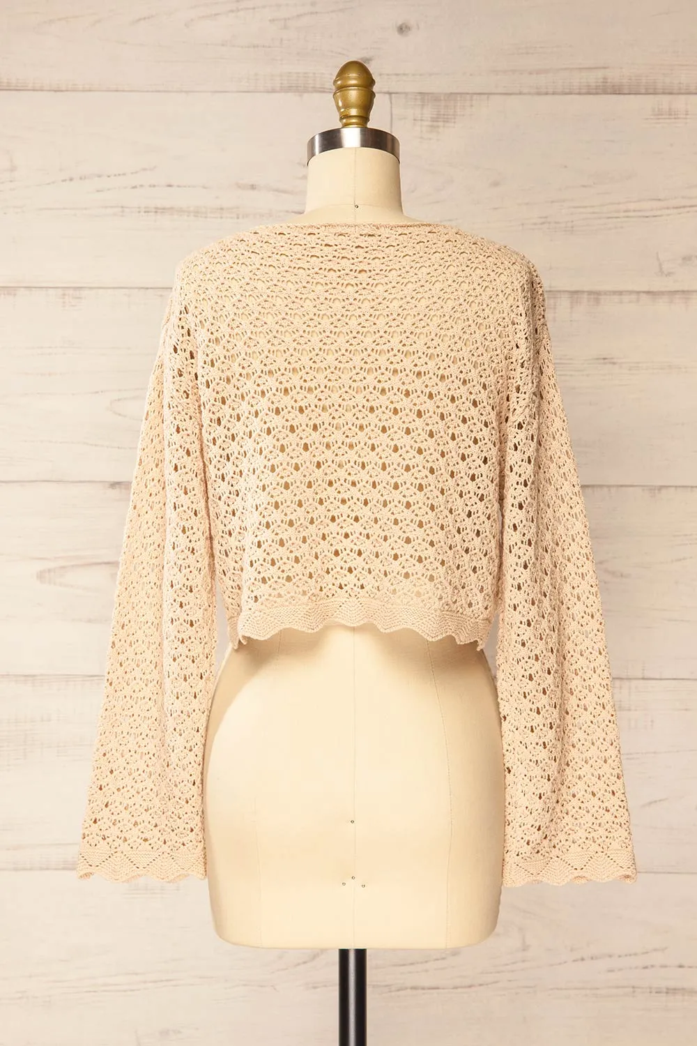 Canterbury | Beige Crochet Cropped Top