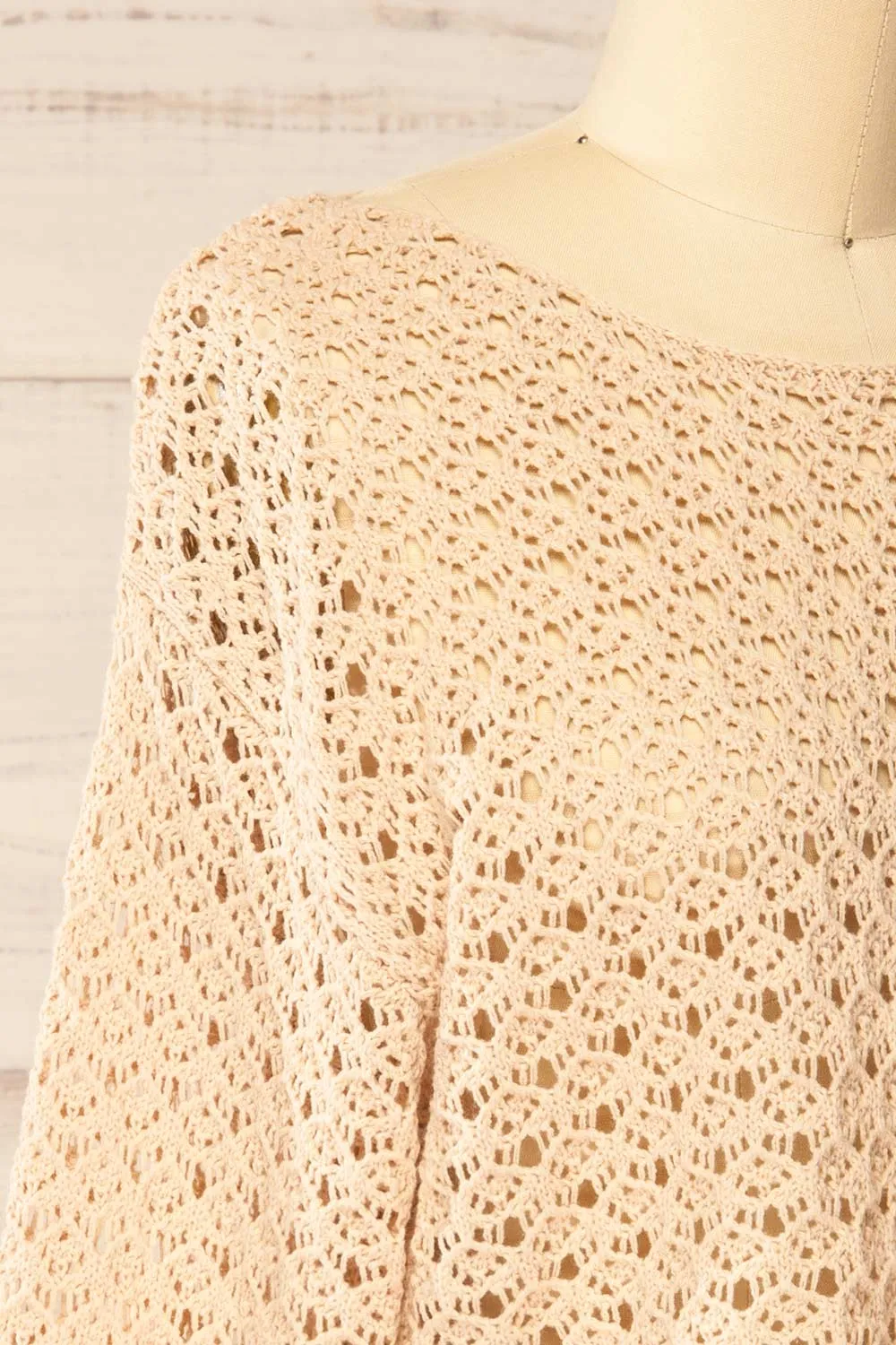 Canterbury | Beige Crochet Cropped Top