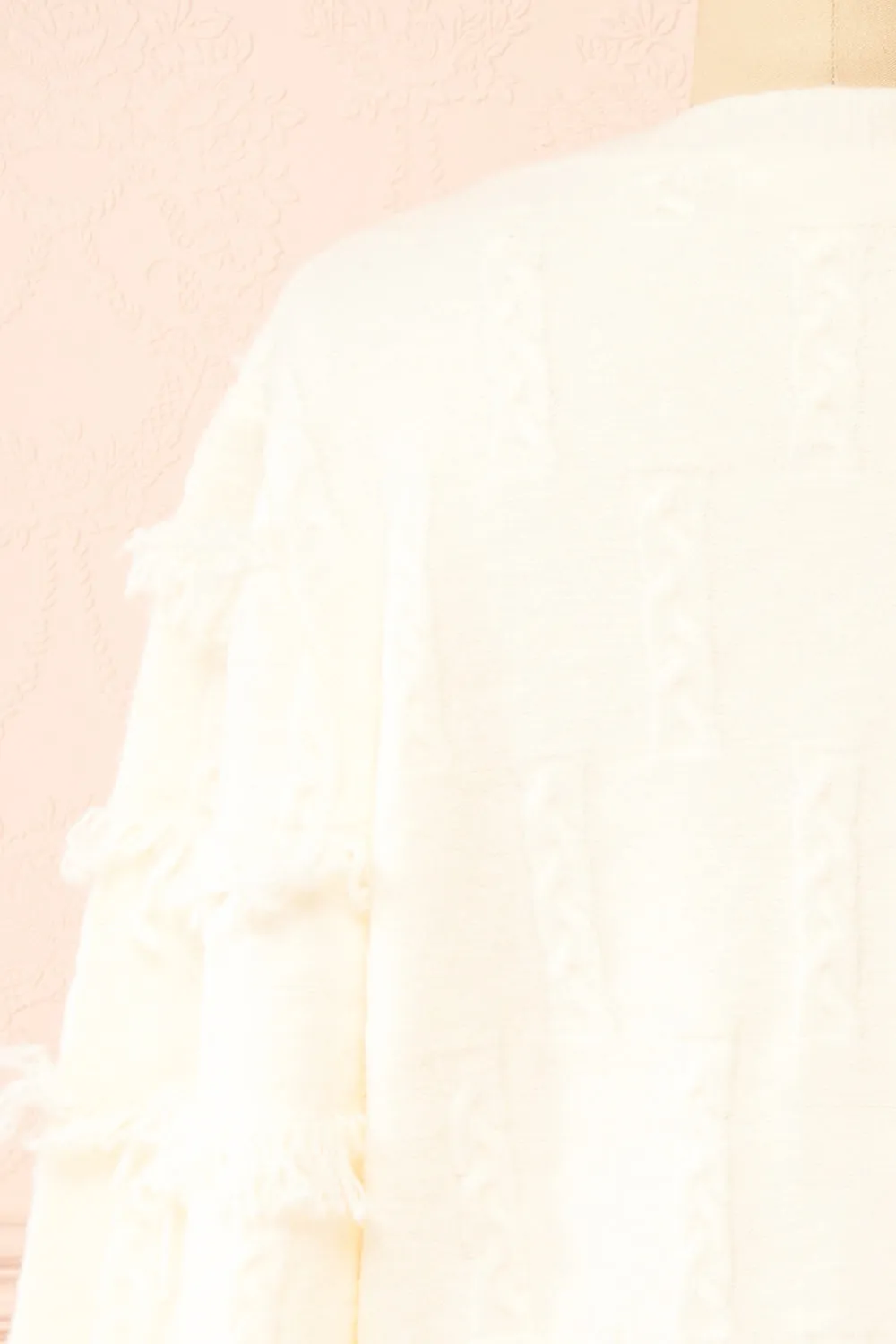 Caradine Ivory | Knit Cardigan with Fringe