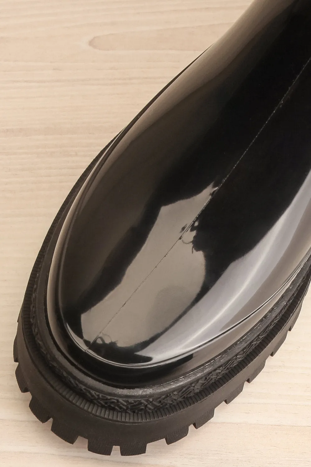 Carter Black | Faux-Fur Lined Platform Rain Boots