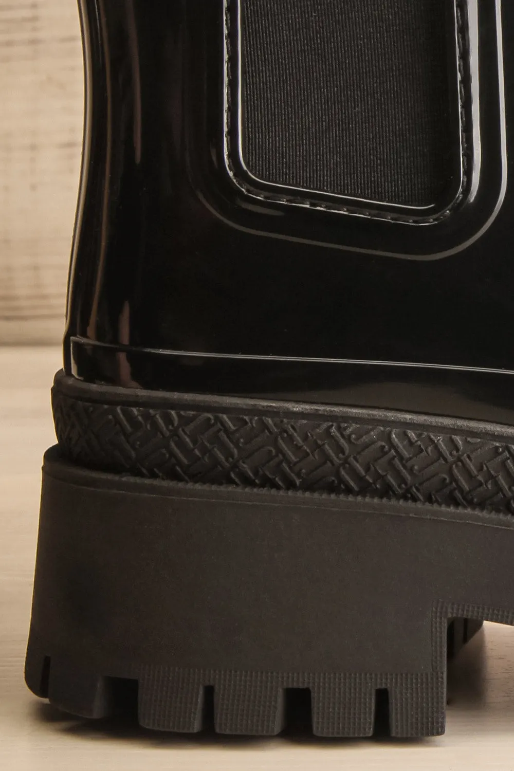 Carter Black | Faux-Fur Lined Platform Rain Boots