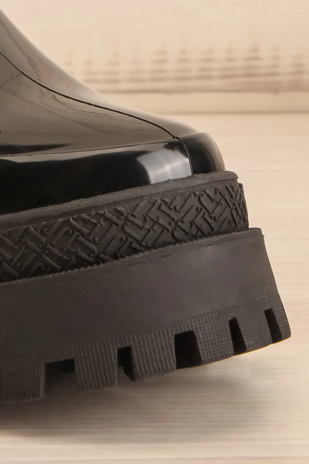 Carter Black | Faux-Fur Lined Platform Rain Boots