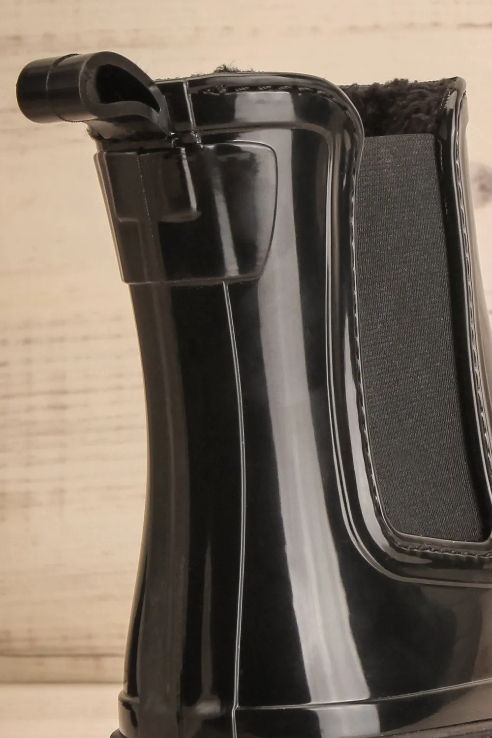 Carter Black | Faux-Fur Lined Platform Rain Boots