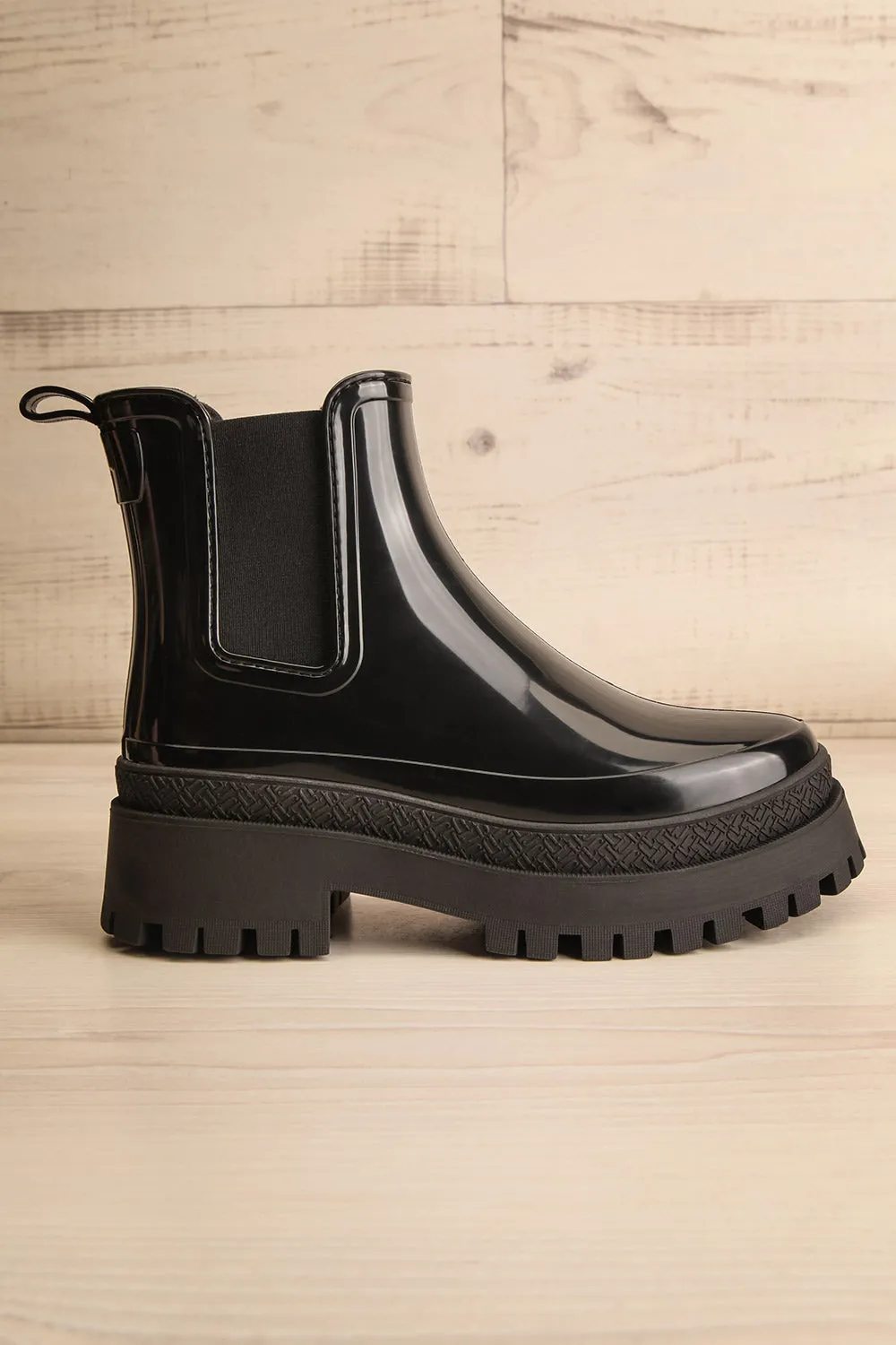 Carter Black | Faux-Fur Lined Platform Rain Boots