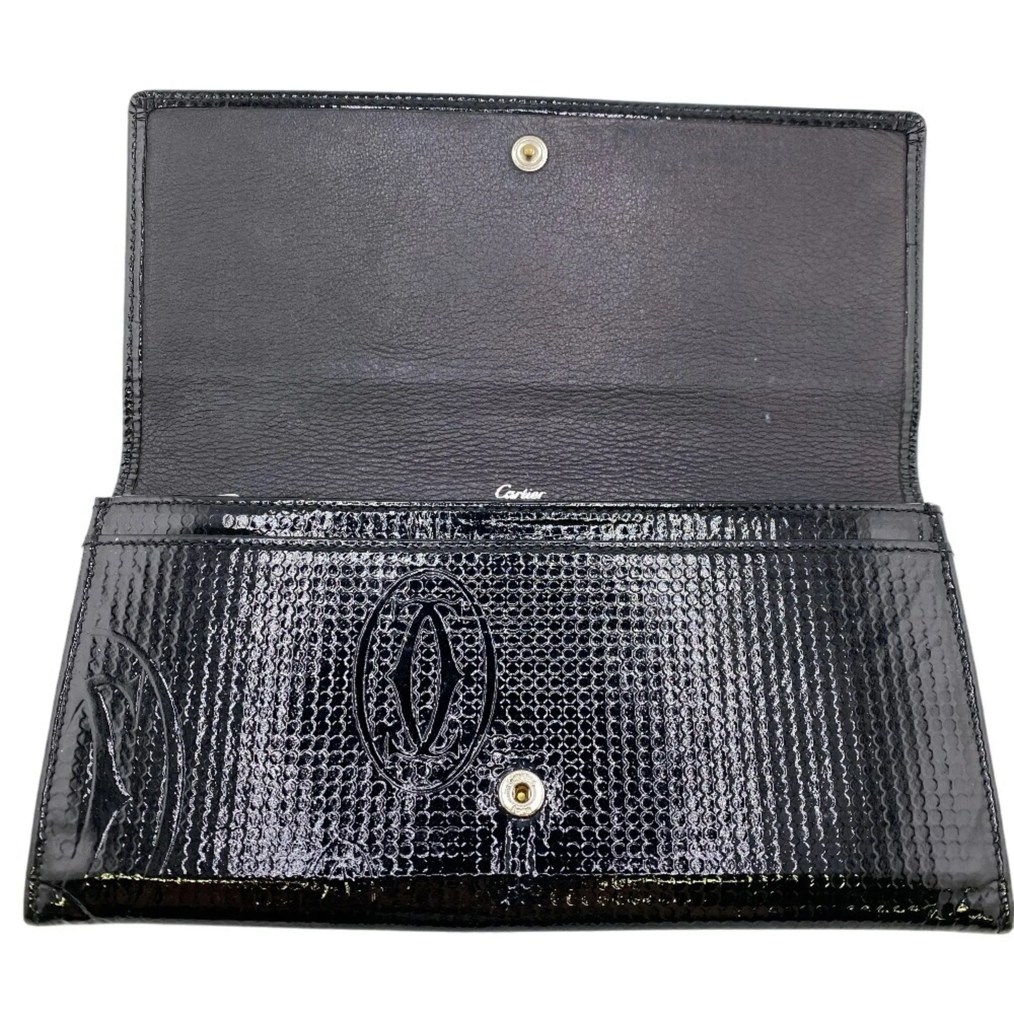 Cartier Patent Leather Long Wallet (Bi-Fold) (Pre-Owned)