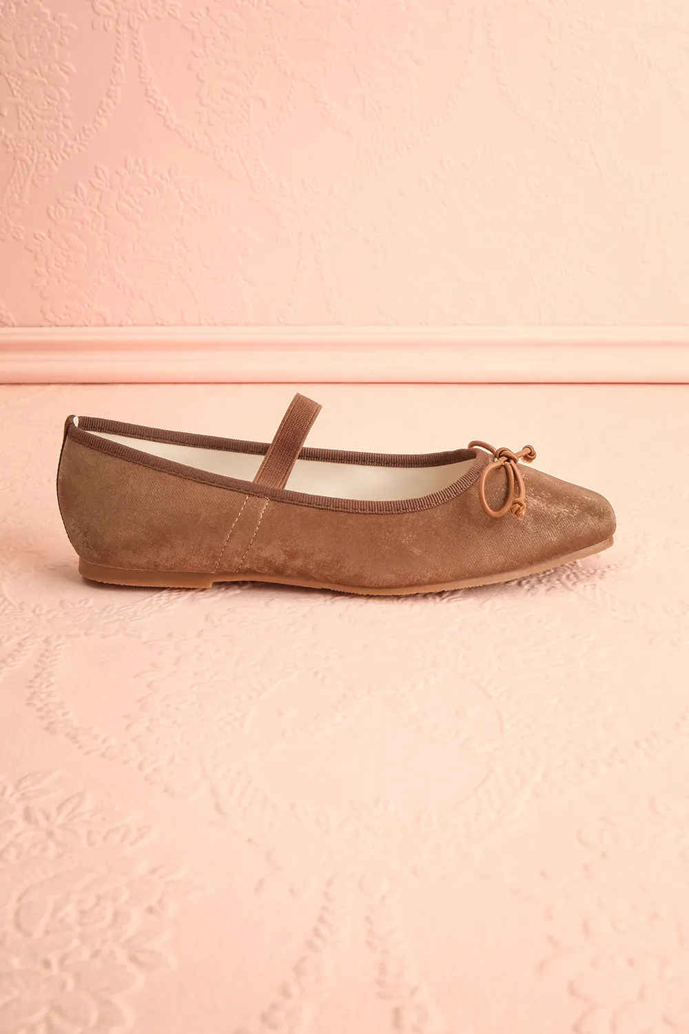 Cascadura Brown | Velvet Ballet Flats