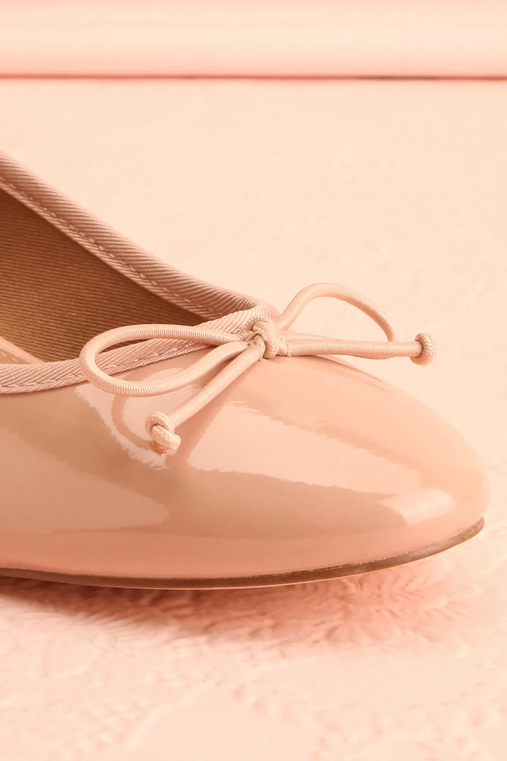 Celastina Blush | Heeled Ballet Shoes w/ Bow