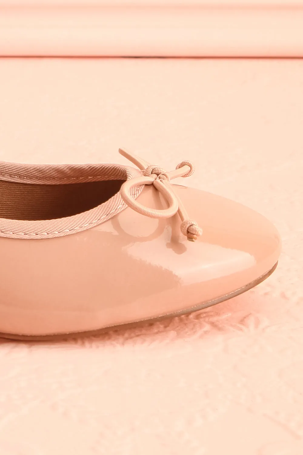 Celastina Blush | Heeled Ballet Shoes w/ Bow
