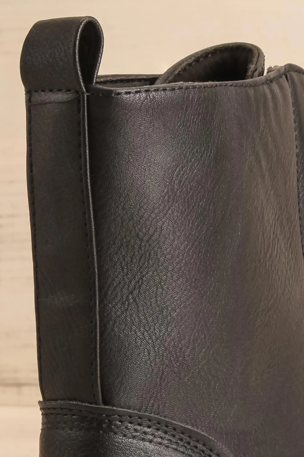 Celeriter Black | Faux-Leather Platform Boots