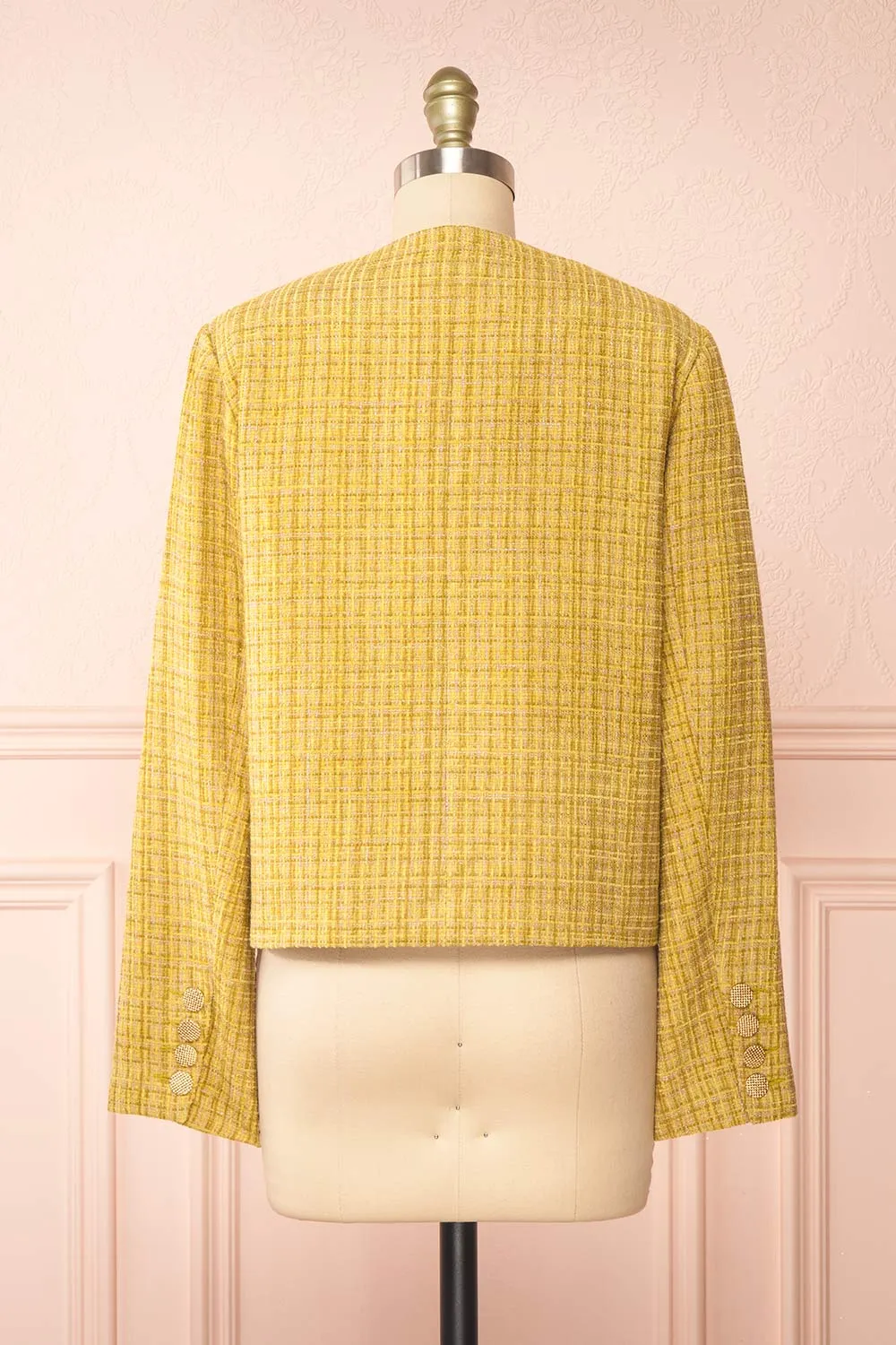 Cerys | Vintage Style Yellow Tweed Jacket