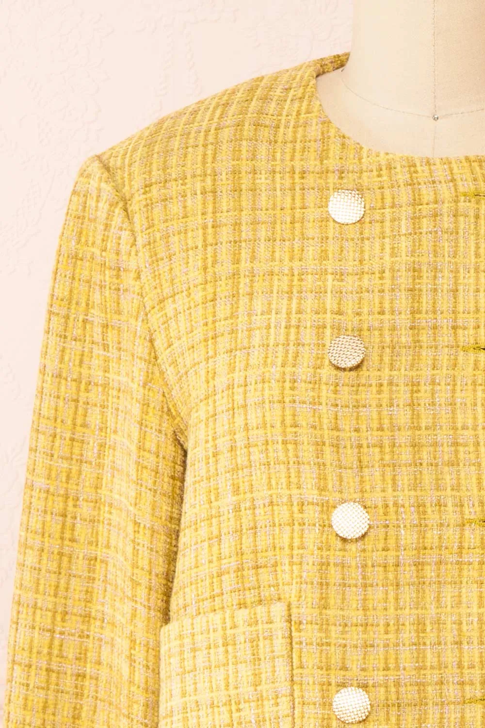 Cerys | Vintage Style Yellow Tweed Jacket
