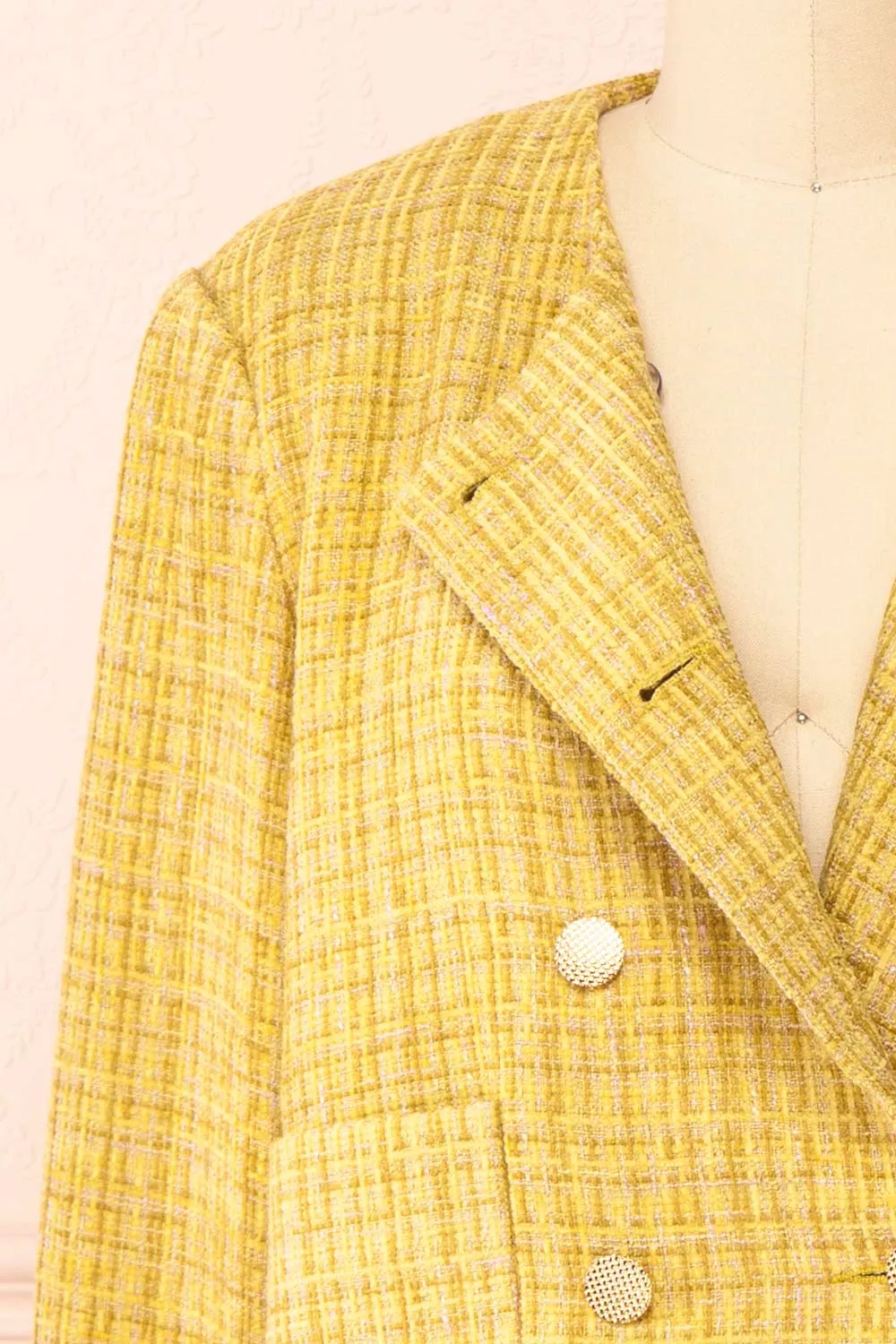 Cerys | Vintage Style Yellow Tweed Jacket