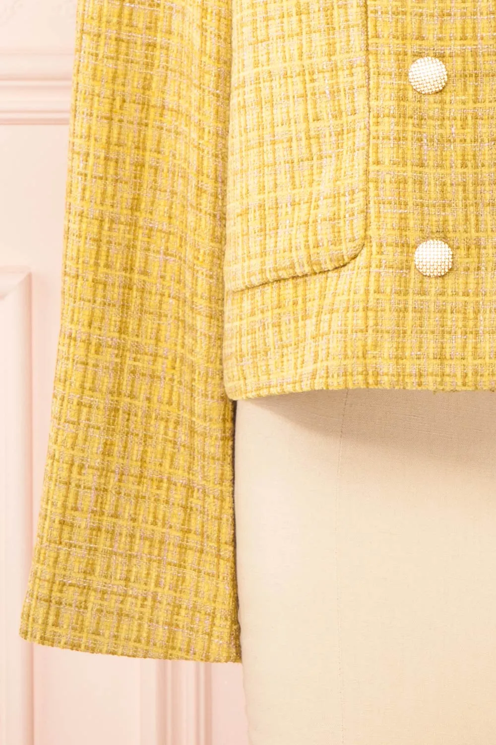 Cerys | Vintage Style Yellow Tweed Jacket