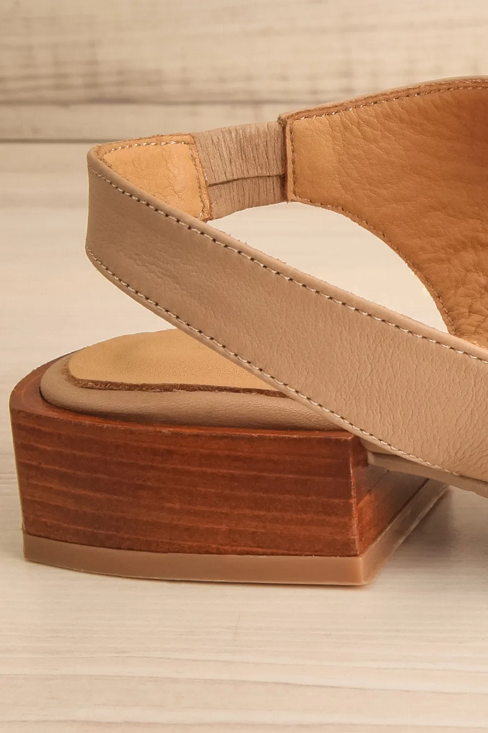 Chiesa Taupe | Asymmetrical Leather Sandals