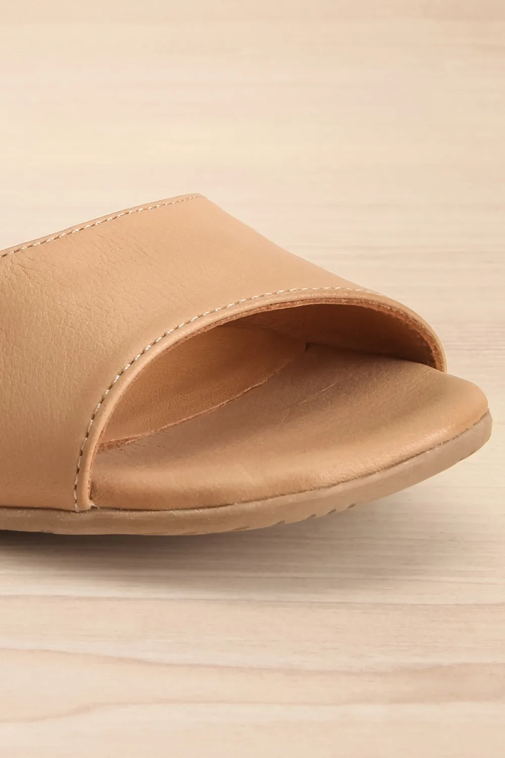 Chiesa Taupe | Asymmetrical Leather Sandals