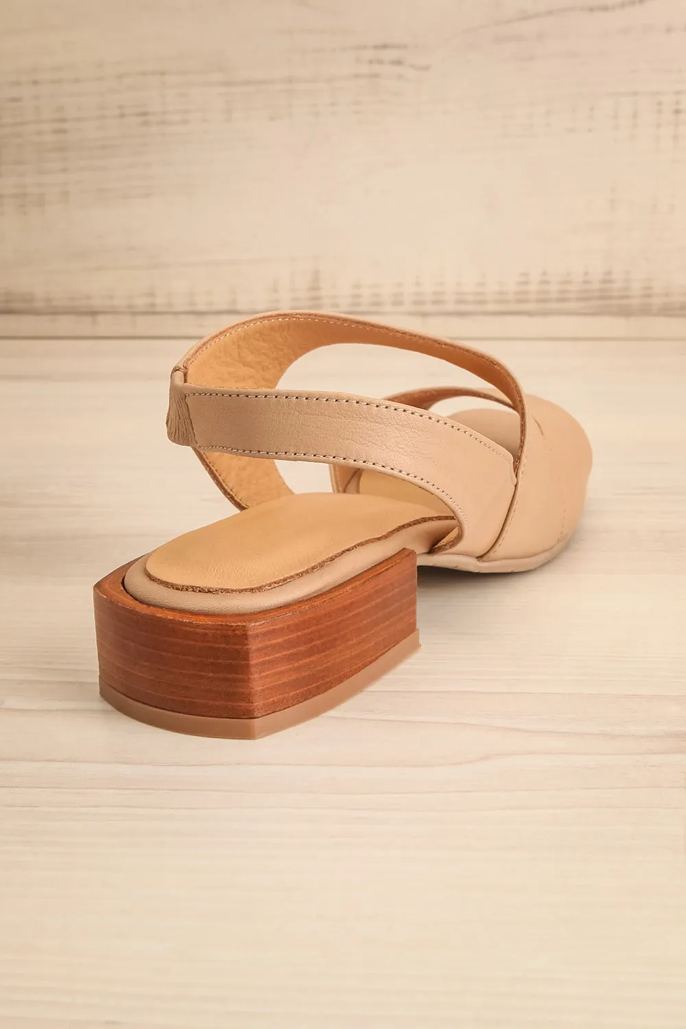 Chiesa Taupe | Asymmetrical Leather Sandals