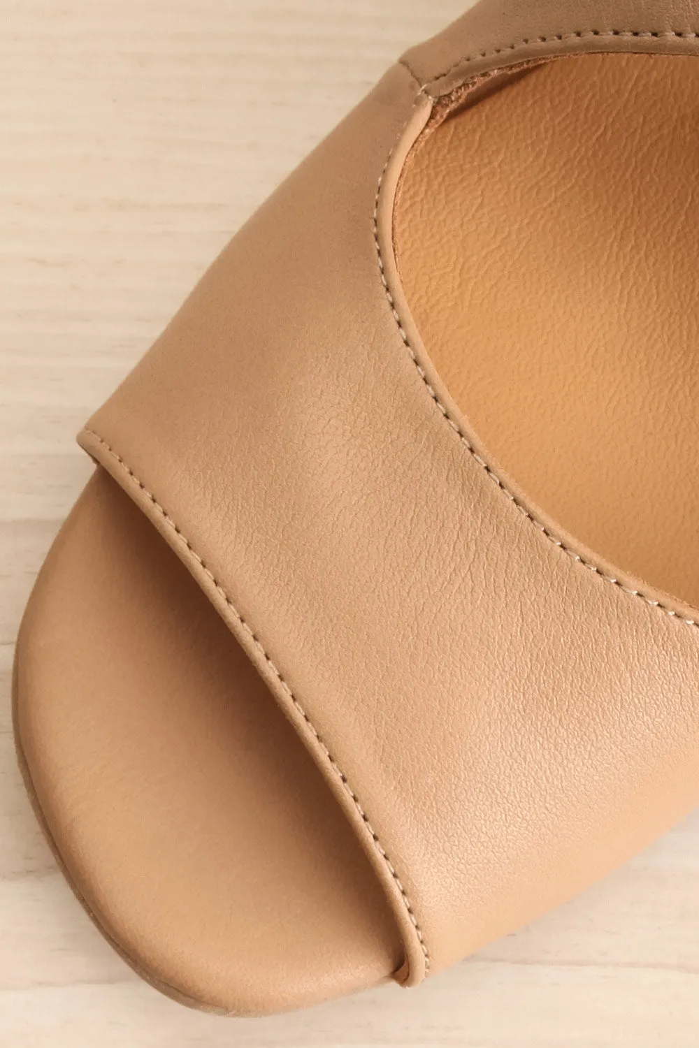 Chiesa Taupe | Asymmetrical Leather Sandals