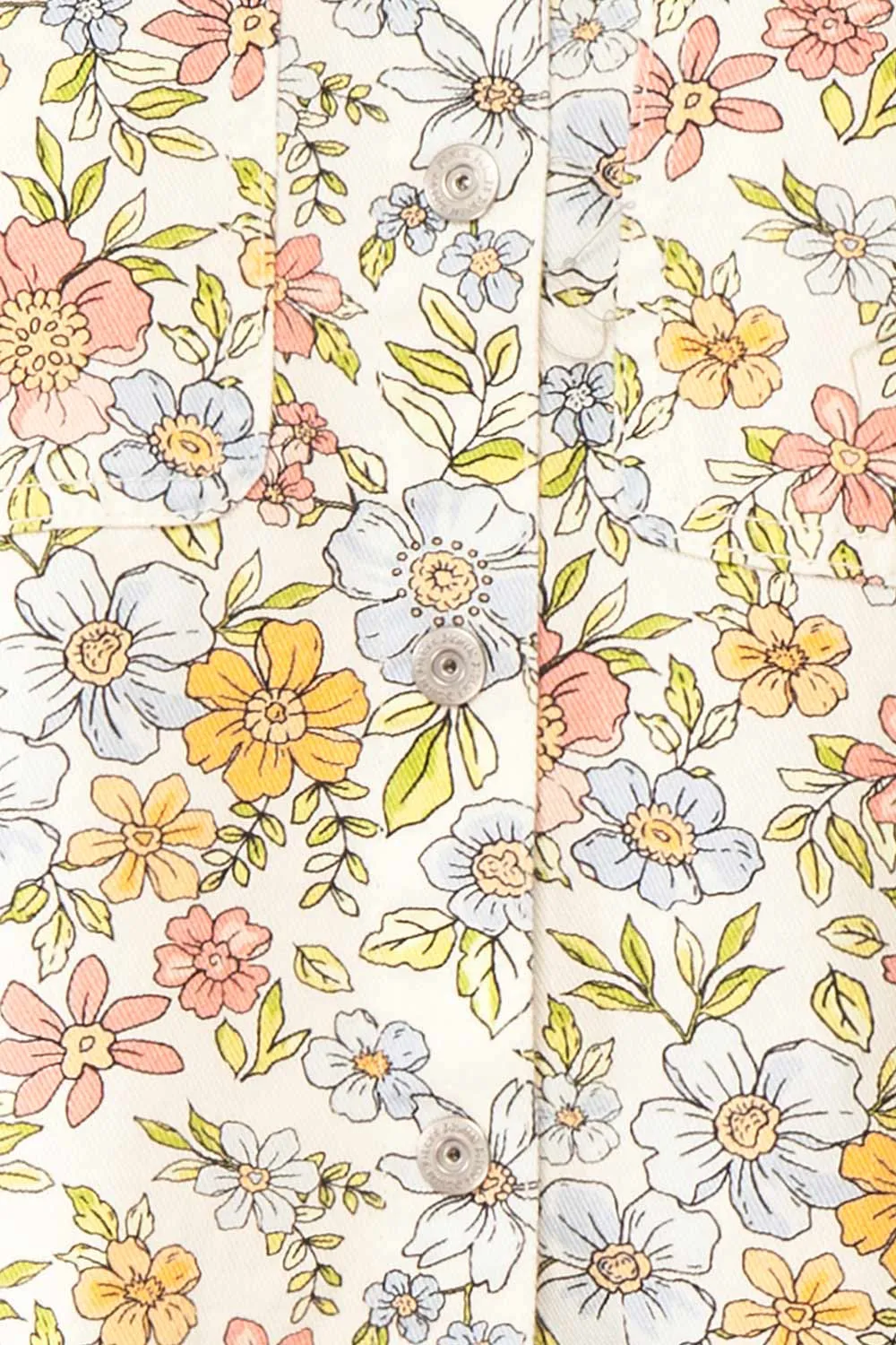 Connie | Floral Denim Short-Sleeved Shirt