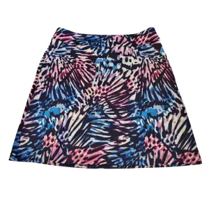 Coral Bay Blue, Pink and Purple Tye Dye Abstract Floral Skort Size S