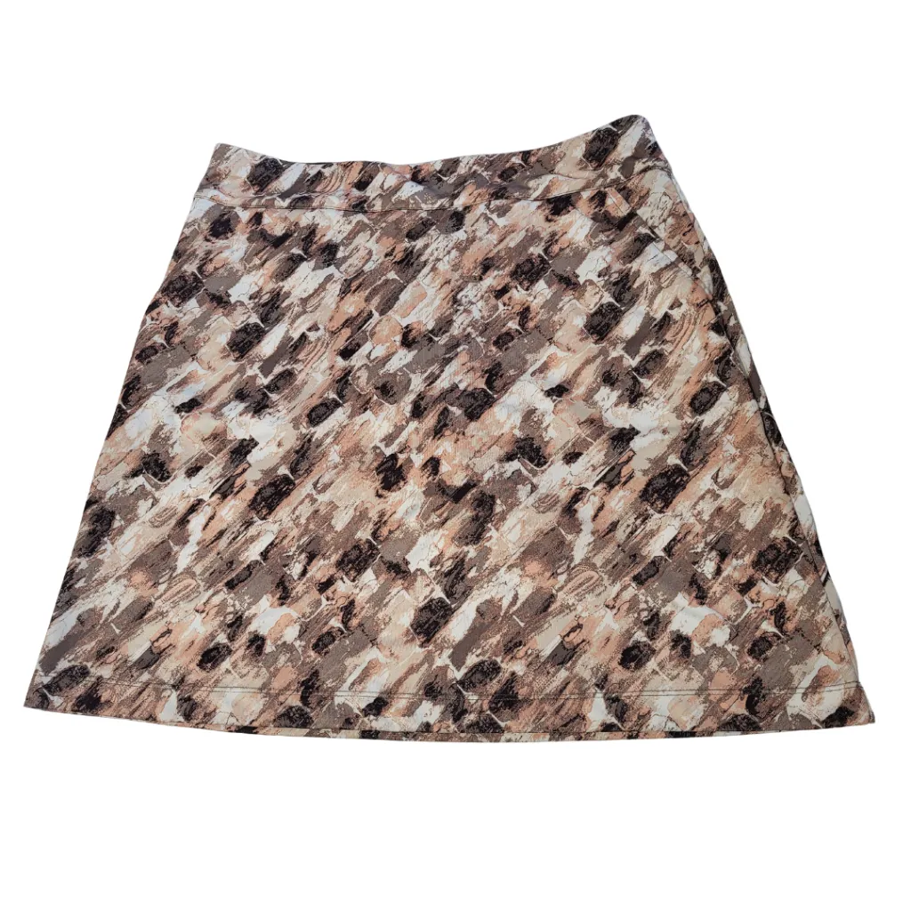 Coral Bay Brown Brushstroke Golf Skort Size S